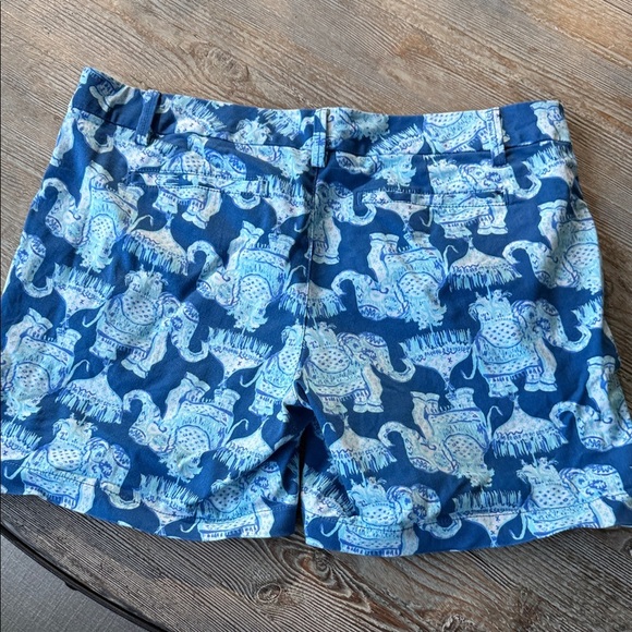 Lilly Pulitzer Jayne Stretch Short 7” Inseam Blue Elephant Print Shorts 12 - Picture 7 of 7